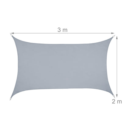 Sun sail rectangular light grey