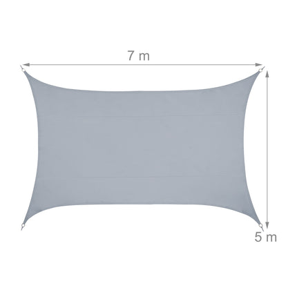 Sun sail rectangular light grey