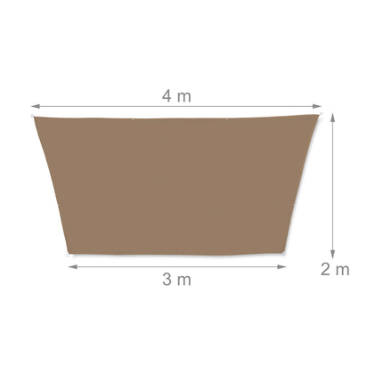 Sun sail trapezoidal coffee brown