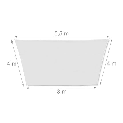 Sun sail trapezoidal white