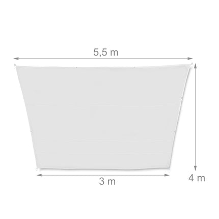 Sun sail trapezoidal white