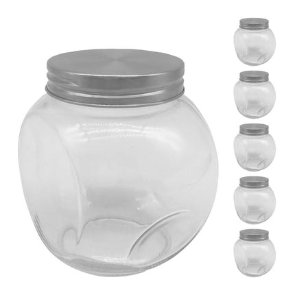 Sweet Jars Set of 6, 480ml Glass Containers