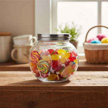Sweet Jars Set of 6, 480ml Glass Containers