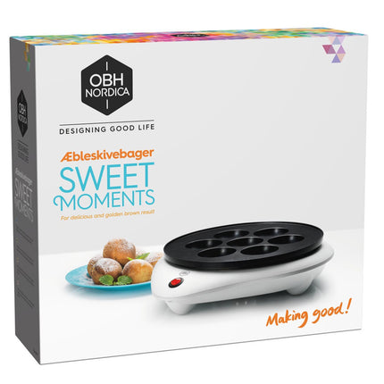 Sweet Moments Donut Maker 800W for 7 Danish Donuts at Once, Non-Stick Coating