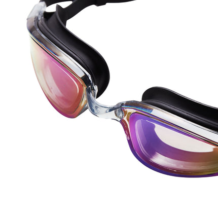 Swimming Goggles, Black/Rainbow, Anti-Fog, UV Protection