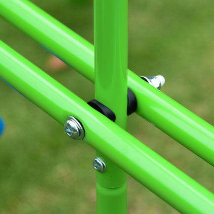 Swing set with 2 swings and face-to-face seat - metal structure, corrosion resistant
