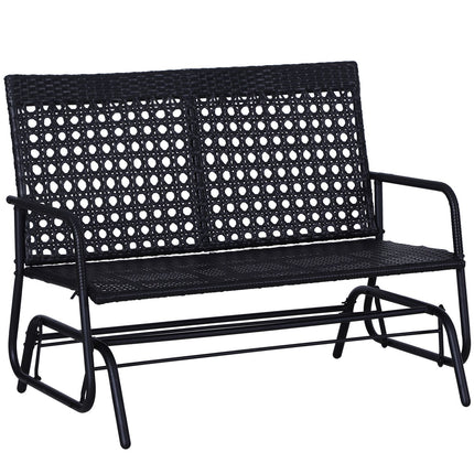 2-seat poly rattan garden swing bench