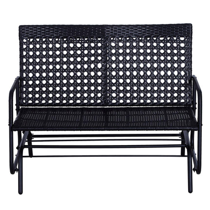 2-seat poly rattan garden swing bench