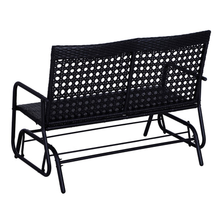 2-seat poly rattan garden swing bench