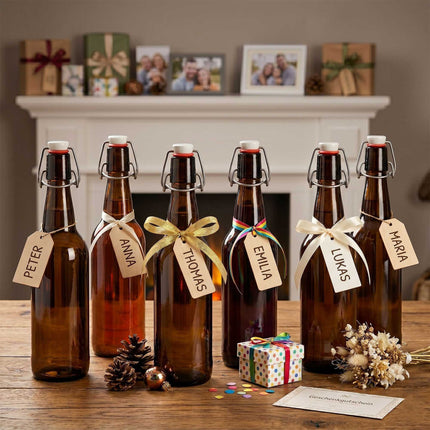 Swing-Top Glass Bottles Set Of 6 – Refillable, Airtight