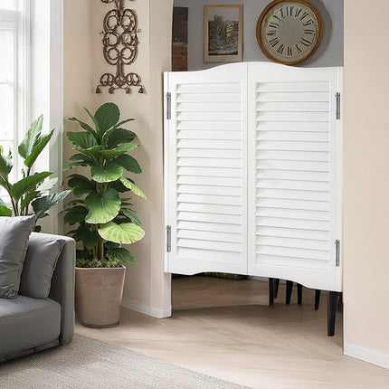 Swinging Cafe Doors 36x36 In, Pine, Double-Action, White