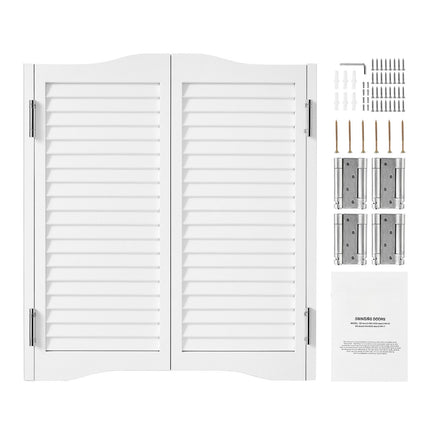 Swinging Cafe Doors, Double-Action Pine, 32x36 in, White