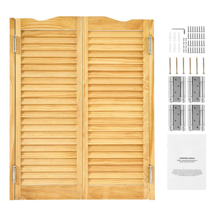 Swinging Cafe Saloon Doors, Double-Action Pine, 32 x 42 In