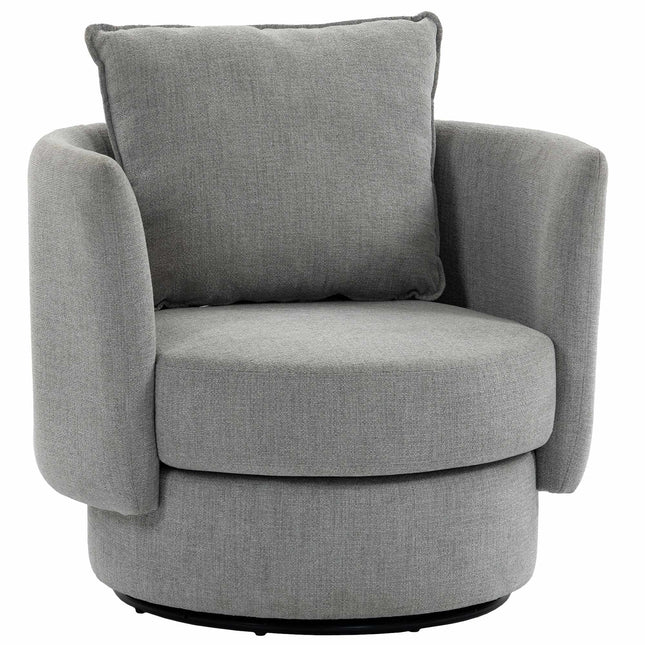 Draaibare fauteuil met 360° draaibare voet, linnenlook, lichtgrijs