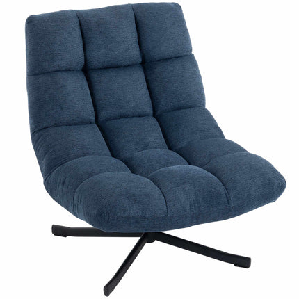 Swivel Accent Chair, Armless Chenille, Dark Blue