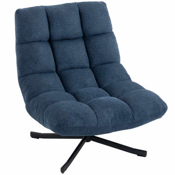 Swivel Accent Chair, Armless Chenille, Dark Blue