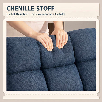 Swivel Accent Chair, Armless Chenille, Dark Blue