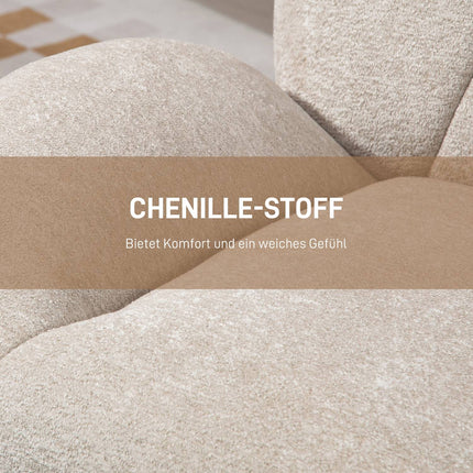 Swivel Accent Chair, Cream White, Chenille Fabric, Steel Base