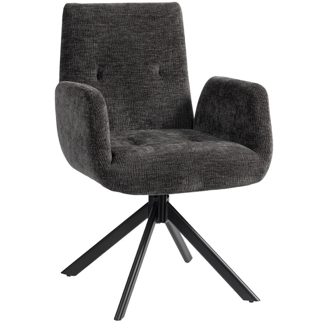 Draaibare accentstoel, modern design, zwart, draagvermogen 120 kg