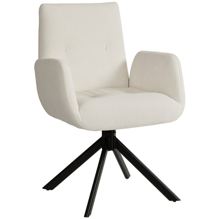 Swivel Accent Chair, Modern Design, Cream White, 120 kg Capacity