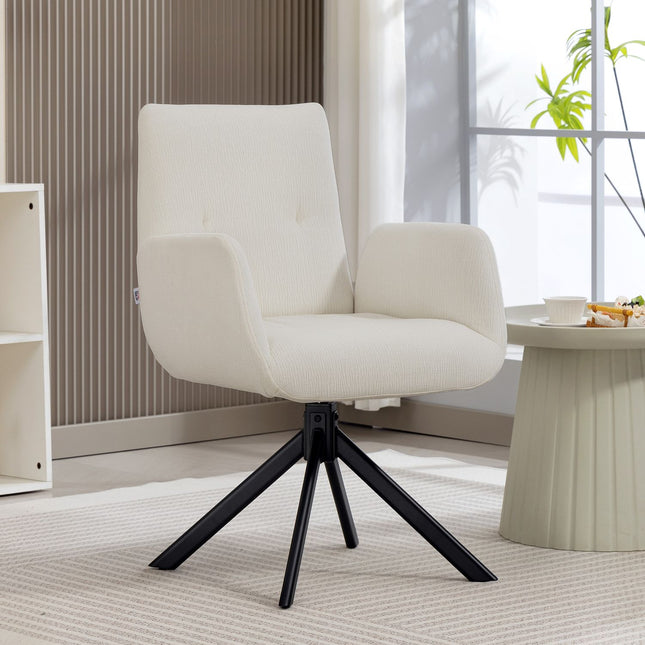 Draaibare accentstoel, modern design, crèmewit, draagvermogen 120 kg