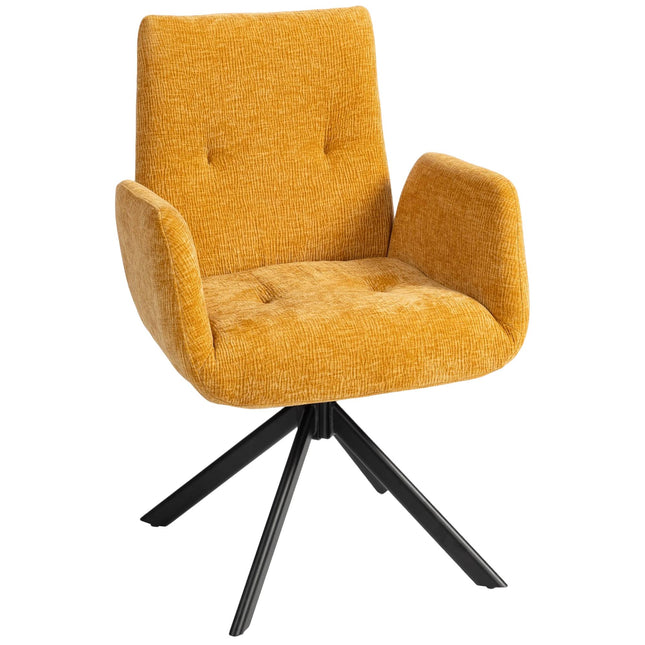 Draaibare fauteuil, modern design, geel, draagvermogen 120 kg