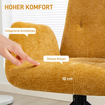 Swivel Accent Chair, Modern Design, Yellow, 120 kg Capacity