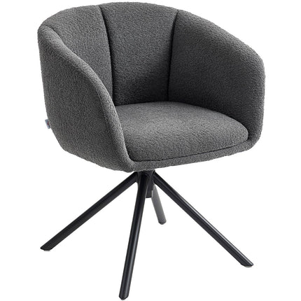 Swivel Armchair, Comfy Seat, Dark Grey, 120kg Capacity