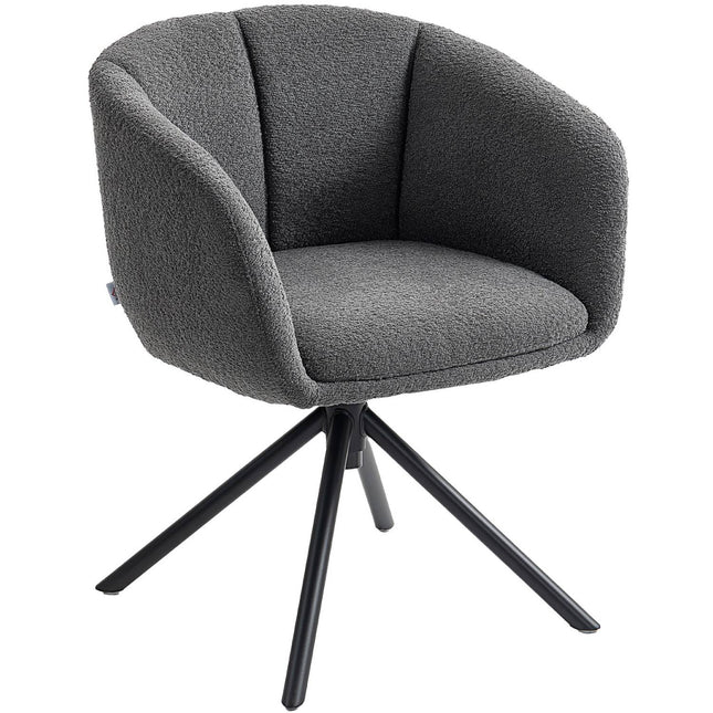 Swivel Armchair, Comfy Seat, Dark Grey, 120kg Capacity