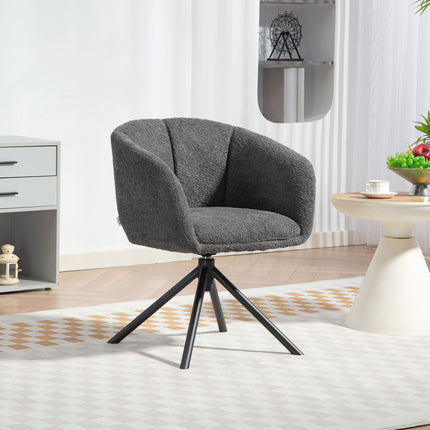 Swivel Armchair, Comfy Seat, Dark Grey, 120kg Capacity