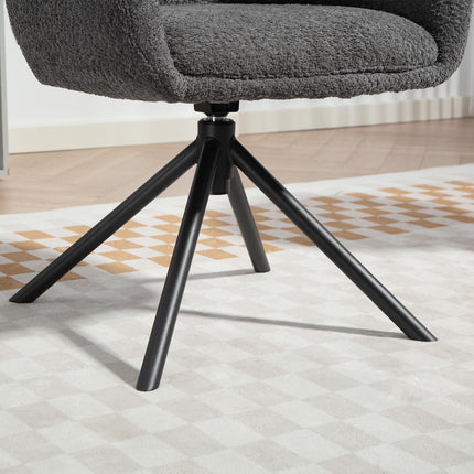 Swivel Armchair, Comfy Seat, Dark Grey, 120kg Capacity