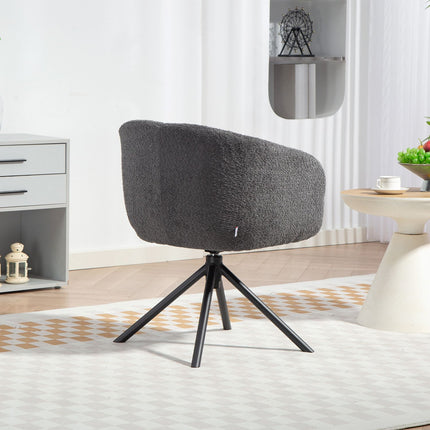 Swivel Armchair, Comfy Seat, Dark Grey, 120kg Capacity