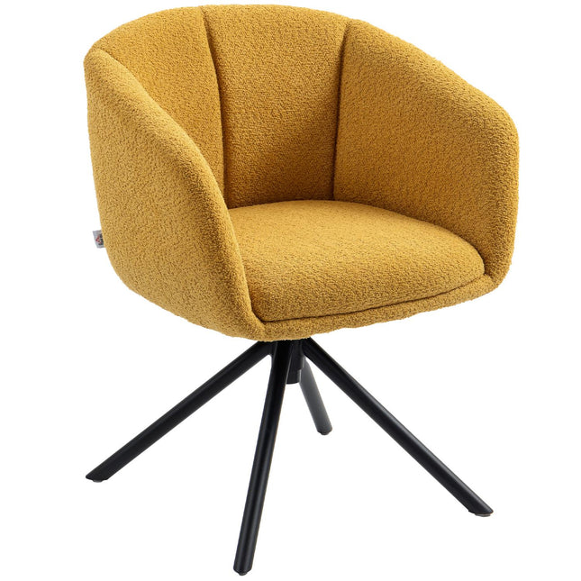 Swivel Armchair, Comfy Seat, Soft Cover, Yellow