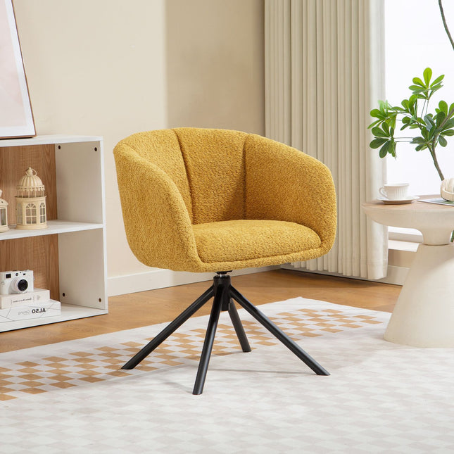 Swivel Armchair, Comfy Seat, Soft Cover, Yellow