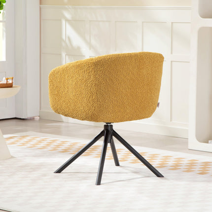 Swivel Armchair, Comfy Seat, Soft Cover, Yellow