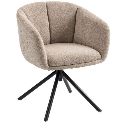 Swivel Armchair, Cozy Upholstery, Light Brown, 120kg Capacity