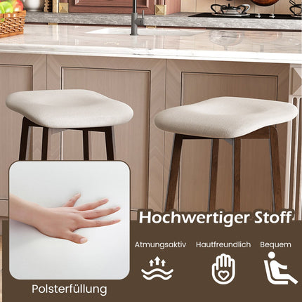 Swivel Bar Stools, Set of 2, Padded Seats, Brown