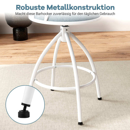 Swivel Bar Stools with Backrest & Footrest, Set of 2