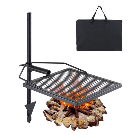 Swivel Campfire Grill, Heavy-Duty Steel, Adjustable Height