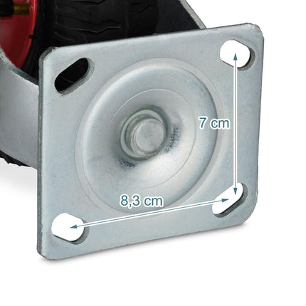 Swivel Castor Set with Brake, Pneumatic Tyres, 2-Pack