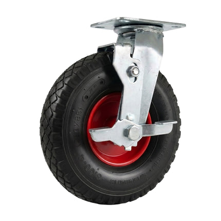 Swivel Castor with Brake, Pneumatic Tyre, 120kg Load
