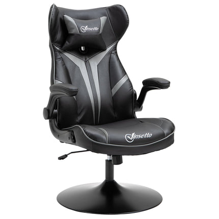 Ergonomic gaming swivel chair, adjustable height, black/grey