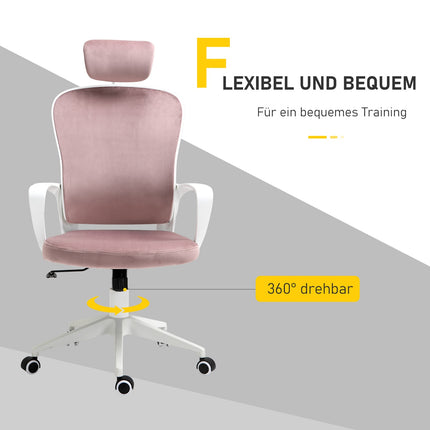 Ergonomic office chair, height adjustable, pink 63X64X118-128cm