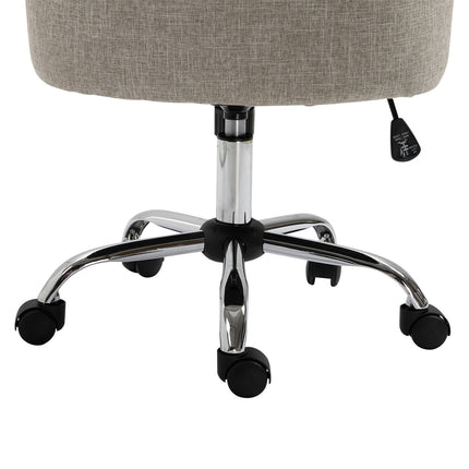 Executive Swivel Chair in light gray linen, adjustable in height