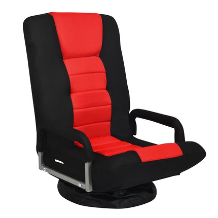 Swivel Floor Chair with Adjustable Backrest, Red