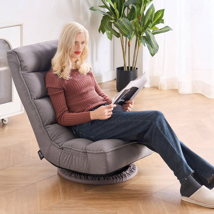 Swivel Floor Gaming Chair, 360 4-Position Folding, Lumbar