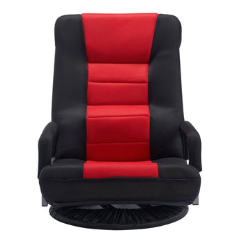 Swivel Floor Gaming Chair, 360-Degree, 6-Position, Red Black