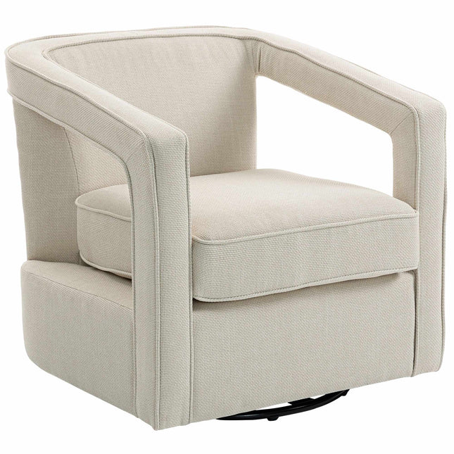 Swivel Lounge Chair, Beige, 360 Rotation, 77 x 75 x 72 cm
