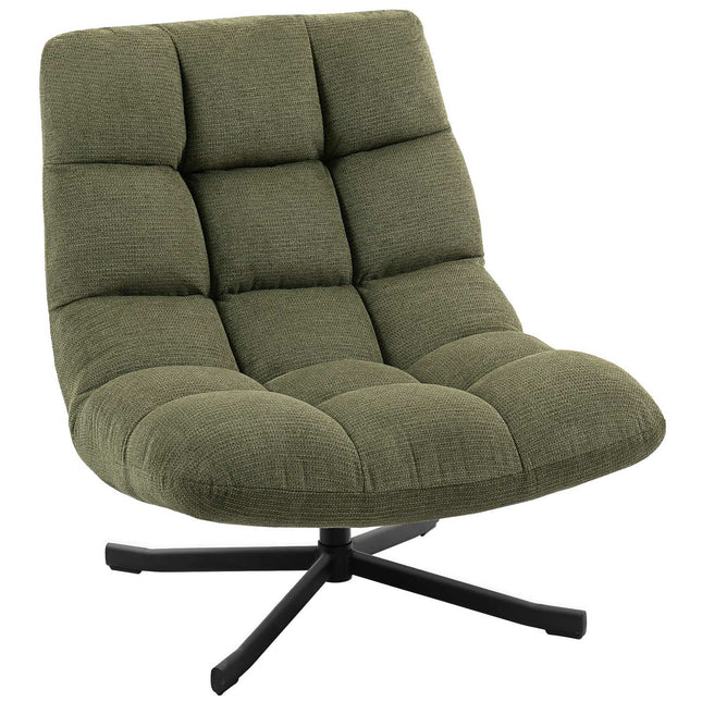 Swivel Lounge Chair, Wide Seat, Water-Resistant Chenille, Green