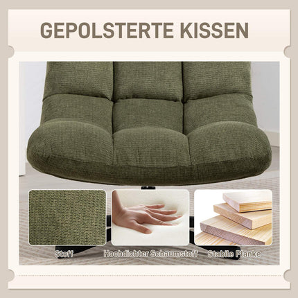Swivel Lounge Chair, Wide Seat, Water-Resistant Chenille, Green